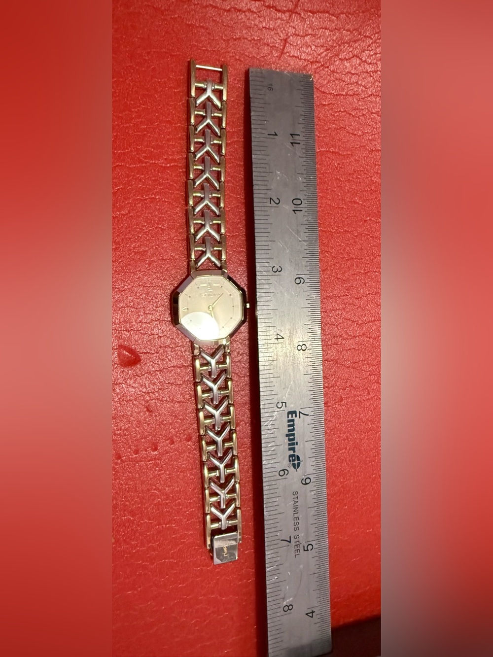 Yves Saint Laurent Two-Tone Gold Bracelet Watch with Cream Dial - Picture 4 of 4